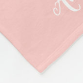 Couverture Polaire Monogramme de Trellis rose et gris | Couleurs modi (Coin)