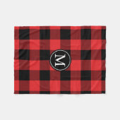 Couverture Polaire Monogramme de vérification des bisons rouges et no (Devant (Horizontal))
