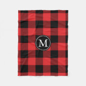 Couverture Polaire Monogramme de vérification des bisons rouges et no (Devant)