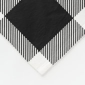 Couverture Polaire Monogramme de vérification du bison noir et blanc (Coin)