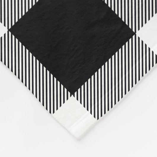 Couverture Polaire Monogramme de vérification du bison noir et blanc (Coin)