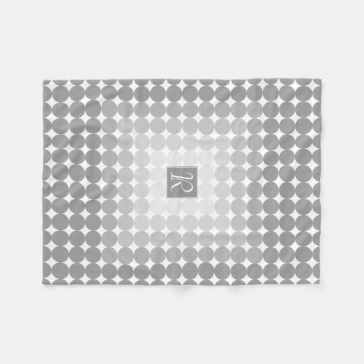 Couverture Polaire Monogramme des cercles gris modernes (Devant (Horizontal))