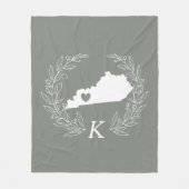 Couverture Polaire Monogramme des feuilles de couronnes du Kentucky (Devant)