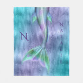 Couverture Polaire Monogramme d'étincelles de queue de sirène (Devant)