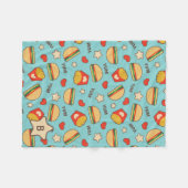 Couverture Polaire Monogramme d'hamburgers et de fritures (Devant (Horizontal))