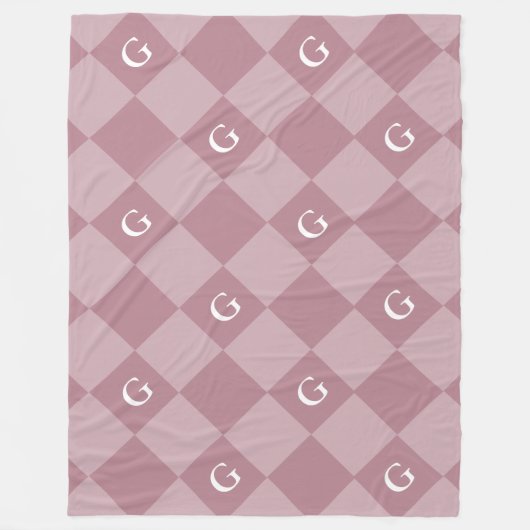 Couverture Polaire Monogramme Diamant initial - Blanche de look de lu (Devant)