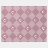 Couverture Polaire Monogramme Diamant initial - Blanche de look de lu (Devant (Horizontal))