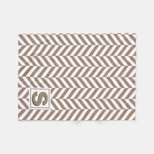 Couverture Polaire Monogramme d'os blanc de cerf (Devant (Horizontal))