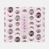 Couverture Polaire Monogramme Dreamsical Lune Phases Cadeaux (Devant (Horizontal))