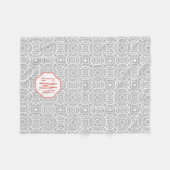 Couverture Polaire Monogramme du quadrilatère corallien et gris (Devant (Horizontal))