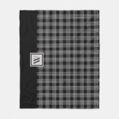Couverture Polaire Monogramme Élégant Noir Et Blanc Plaid Checks (Devant)