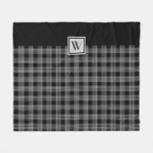 Couverture Polaire Monogramme Élégant Noir Et Blanc Plaid Checks (Devant (Horizontal))