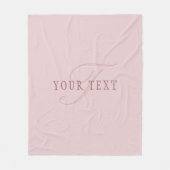 Couverture Polaire Monogramme élégant | Or Rose (Devant)