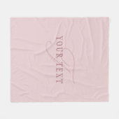 Couverture Polaire Monogramme élégant | Or Rose (Devant (Horizontal))