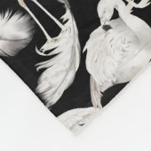 Couverture Polaire Monogramme Élégant Script Black White Swan Feather (Coin)