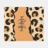 Couverture Polaire Monogramme Empreinte de léopard mou (Devant (Horizontal))