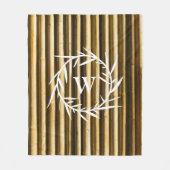 Couverture Polaire Monogramme en bambou rustique Lignes verticales Mo (Devant)