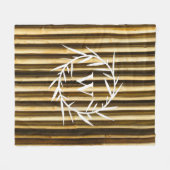 Couverture Polaire Monogramme en bambou rustique Lignes verticales Mo (Devant (Horizontal))