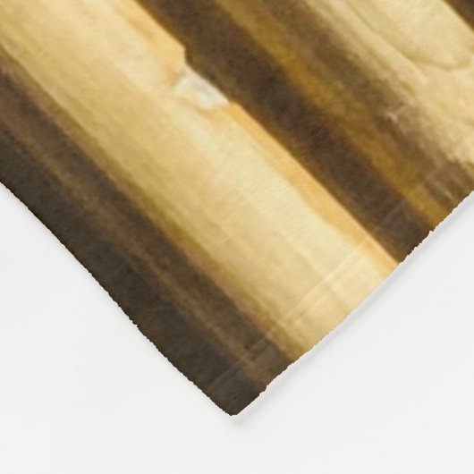 Couverture Polaire Monogramme en bambou rustique Lignes verticales Mo (Coin)