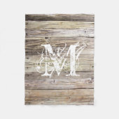 Couverture Polaire Monogramme en bois rustique (Devant)