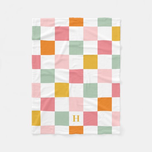 Couverture Polaire Monogramme en carton multicolore Boho (Devant)