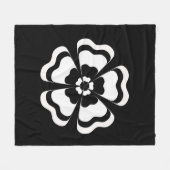 Couverture Polaire Monogramme en forme de fleur noire (Devant (Horizontal))