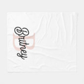 Couverture Polaire Monogramme et nom personnalisé moderne Pastel Pink (Devant (Horizontal))