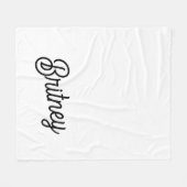 Couverture Polaire Monogramme et nom personnalisés en noir moderne (Devant (Horizontal))