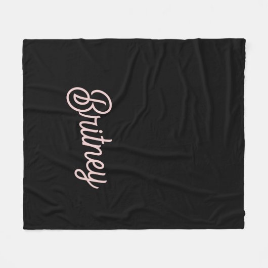 Couverture Polaire Monogramme et nom rose pâle moderne (Devant (Horizontal))