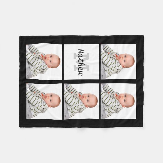 Couverture Polaire Monogramme fait sur commande personnalisé de (Devant (Horizontal))