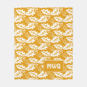 Couverture Polaire MONOGRAMME Feuille Jaune Personnalisé (Devant)