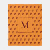 Couverture Polaire MONOGRAMME Feuilles de Chêne d'Automne Rustique (Devant)