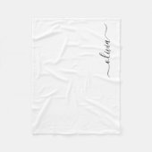 Couverture Polaire Monogramme Fille Noire Nom Moderne (Devant)