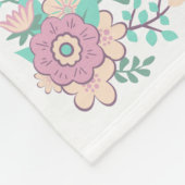 Couverture Polaire Monogramme floral Bébé Fille Blanche polaire (Coin)