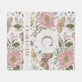Couverture Polaire Monogramme floral botanique de fleur sauvage à la  (Devant (Horizontal))