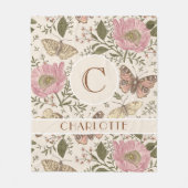 Couverture Polaire Monogramme Floral Botanique de Fleur Sauvage Tenda (Devant)