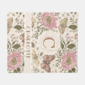 Couverture Polaire Monogramme floral botanique de fleurs sauvages à l (Devant (Horizontal))