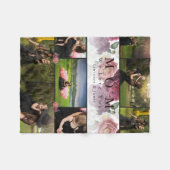 Couverture Polaire Monogramme Floral Famille et mère Collage photo (Devant (Horizontal))