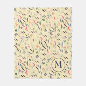 Couverture Polaire Monogramme Floral personnalisé (Devant)