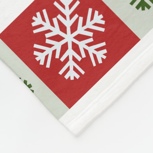 Couverture Polaire Monogramme Fruits de Noël de l'Esprit Rouge Vert (Coin)