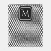 Couverture Polaire Monogramme Géométrique Moderne Noir Blanc (Devant)