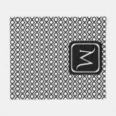 Couverture Polaire Monogramme Géométrique Moderne Noir Blanc (Devant (Horizontal))