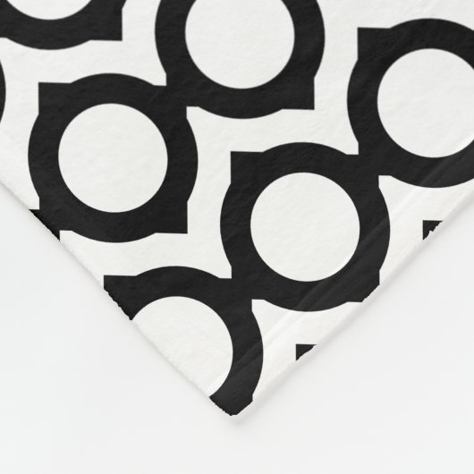 Couverture Polaire Monogramme Géométrique Moderne Noir Blanc (Coin)