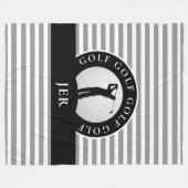 Couverture Polaire Monogramme golfeur rayures grises et noires pour l (Devant (Horizontal))