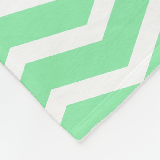 Couverture Polaire Monogramme gris de menthe Nom Keepsaké Chevron (Coin)
