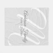 Couverture Polaire Monogramme Gris Linge Look (Devant (Horizontal))