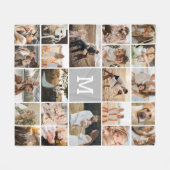 Couverture Polaire Monogramme gris moderne 22 Photo Collage (Devant (Horizontal))