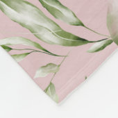 COUVERTURE POLAIRE MONOGRAMME H ROSE ET VERT (Coin)