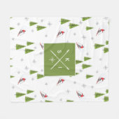 Couverture Polaire Monogramme Hiver Cabine Ski Green Fleece Blanket (Devant (Horizontal))