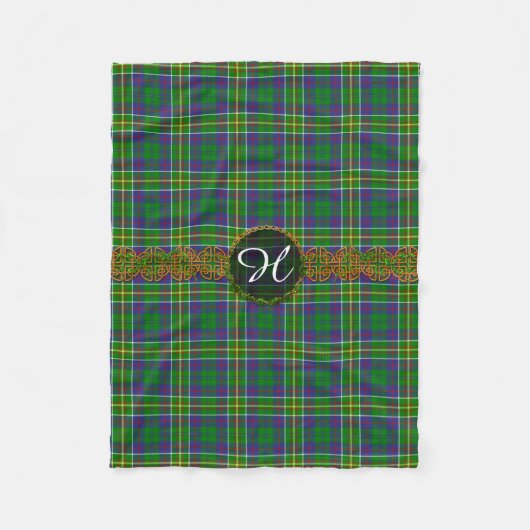 Couverture Polaire Monogramme Hunter Tartan (Devant)